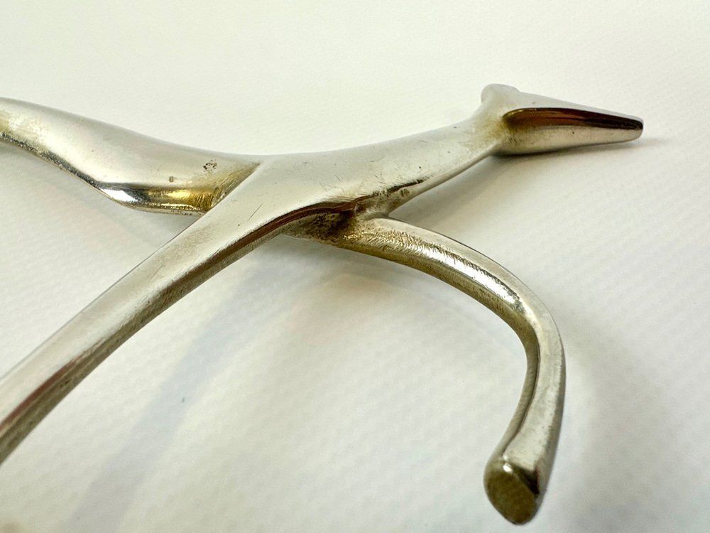 photo vinterior Art Deco White Brass Greyhound Figurine By Laszlo Hoenig, 1930s