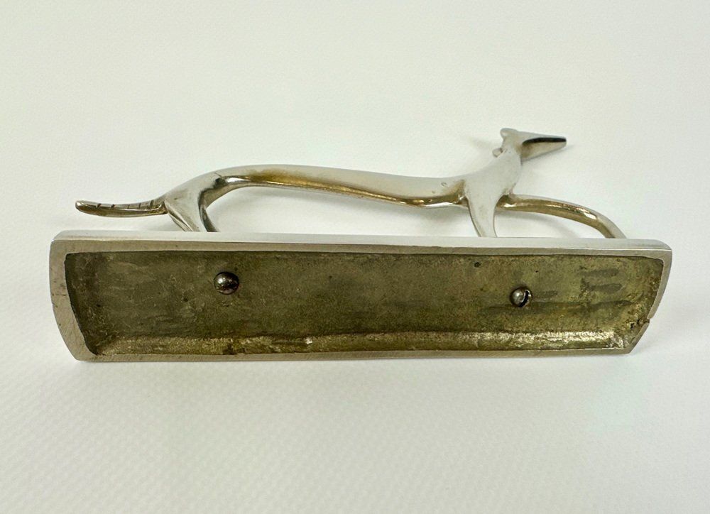 photo vintage Art Deco White Brass Greyhound Figurine By Laszlo Hoenig, 1930s