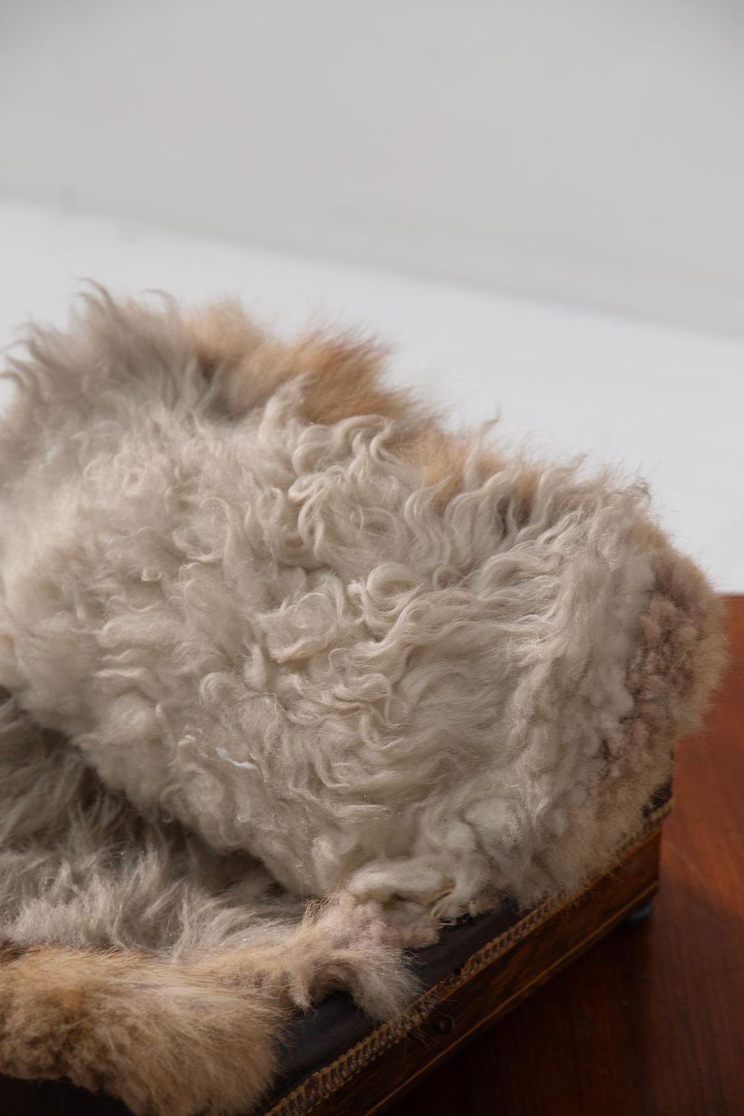 photo for sale Antique Italian Sheepskin Foot Warmer