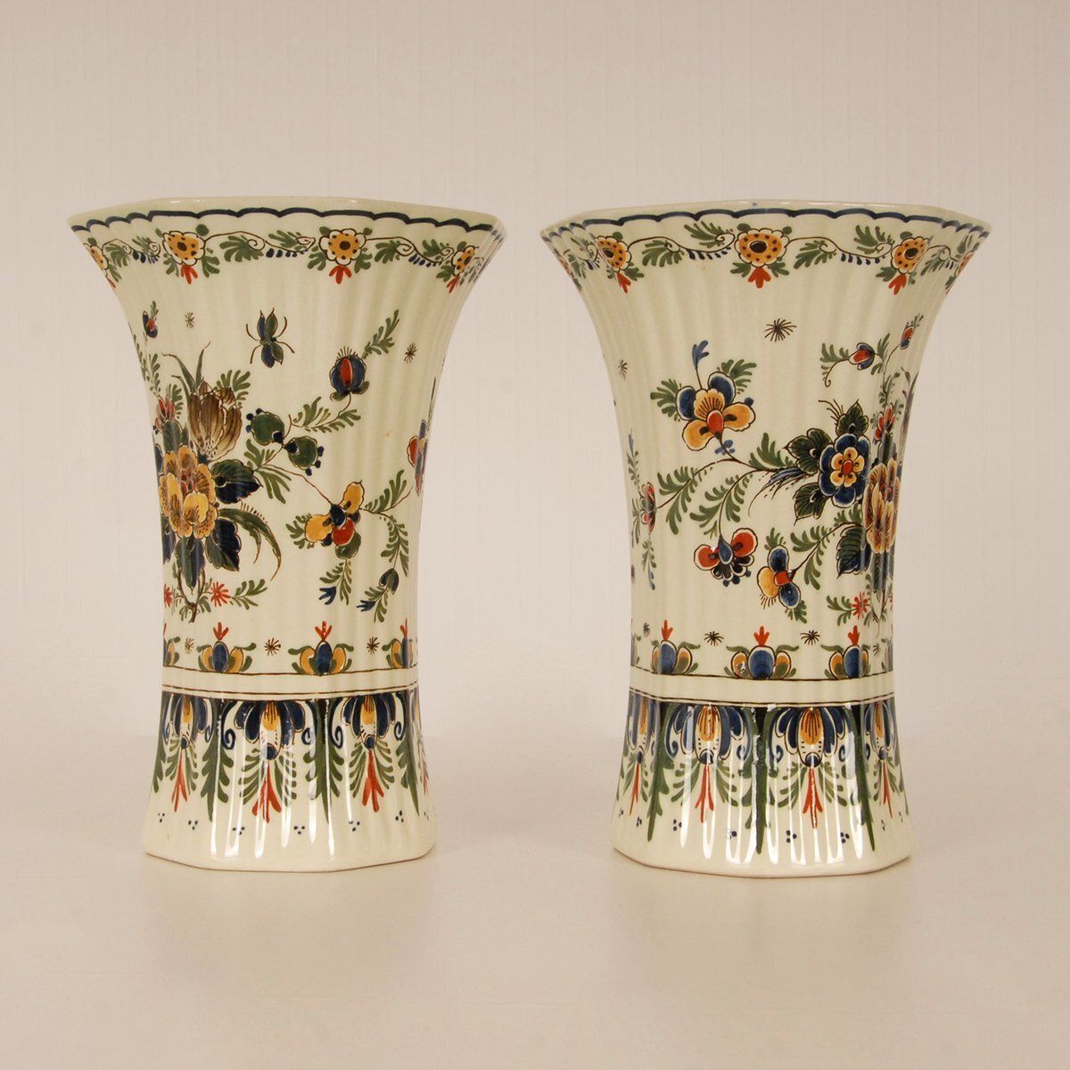 Polychrome Delftware Beaker Vases From Royal Delft, 1950s, Set Of 2 photo buy