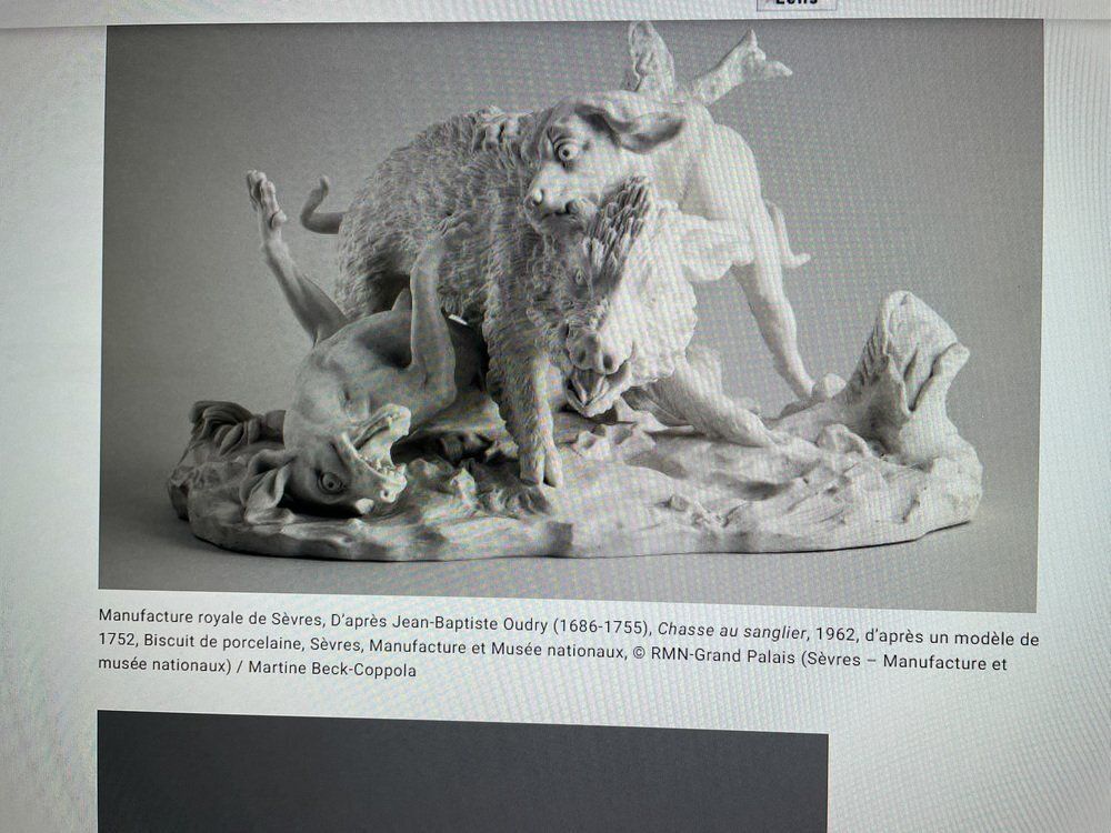 Antique Porcelain Hunting Scene, 19th Century photo buy
