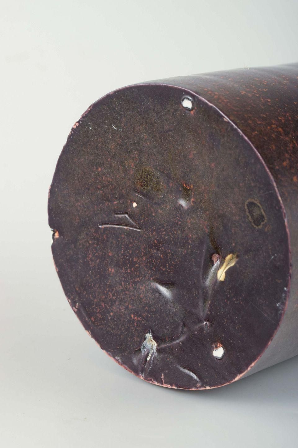 European Studio Potter. Tall Cylindrical Vase With Deep Violet Glaze. photo Home Decor
