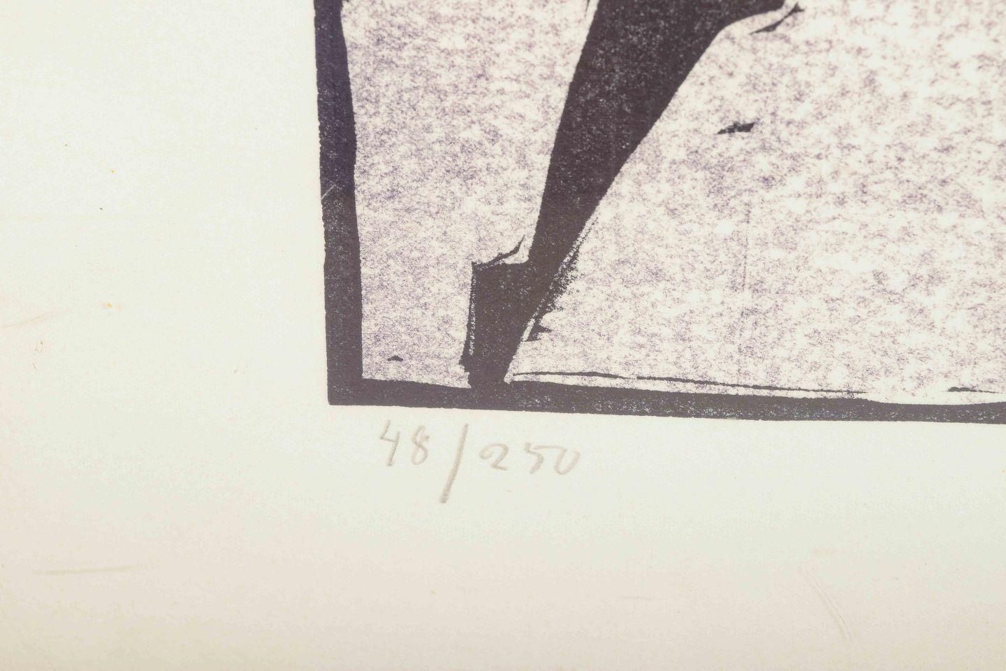 åke Holm. Woodcut On Paper. Composition With Two Figures (David And Saul). photo Art
