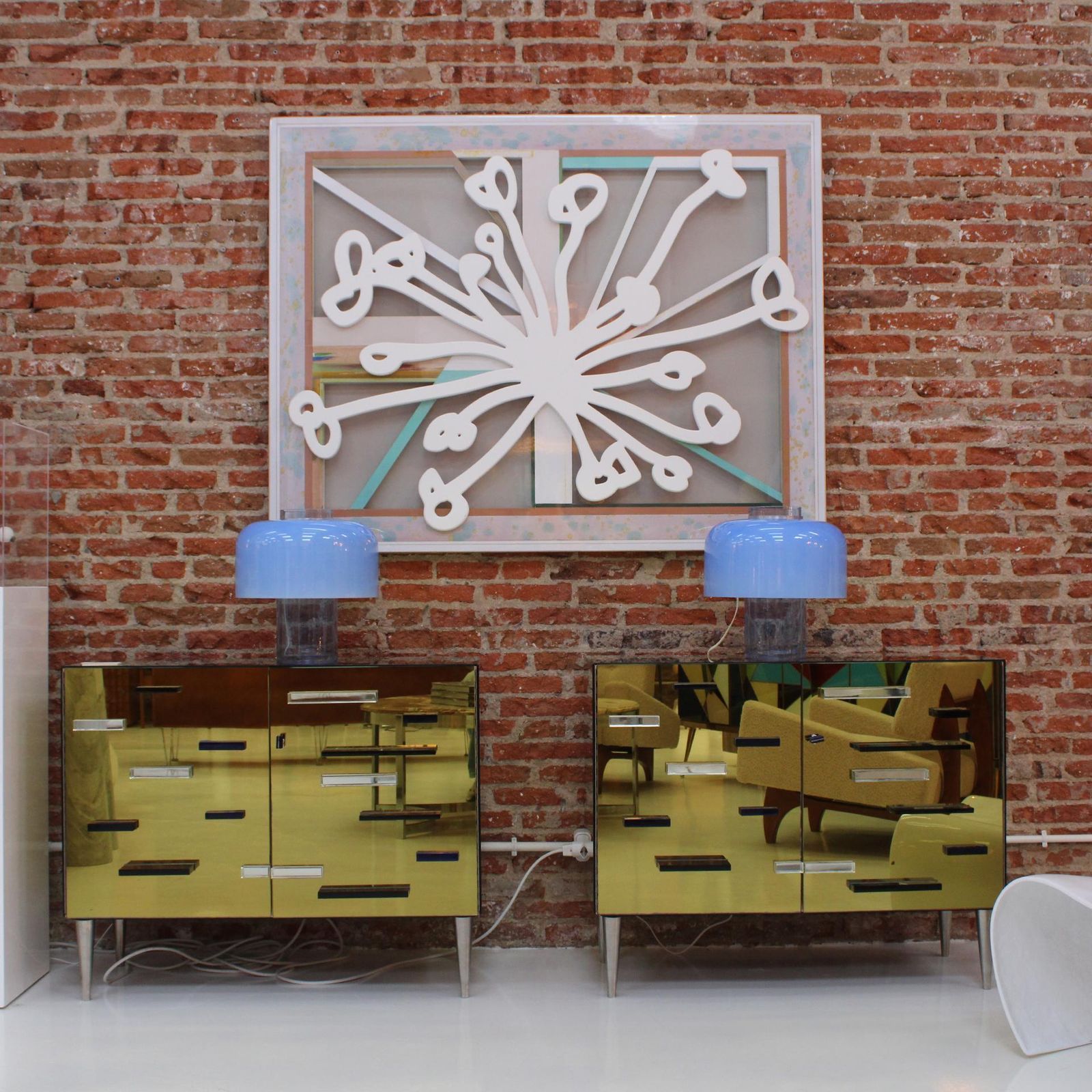 photo furniture Mid Century Modern Blue Table Lamps Designed By Carlo Nason In Murano Glass