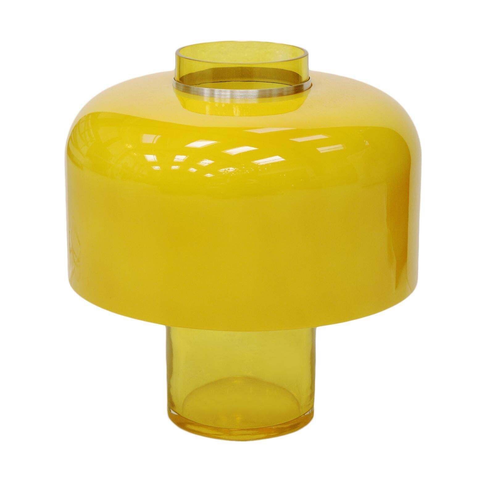 Mid Century Modern Yellow Table Lamps Designed By Carlo Nason In Murano Glass photo furniture