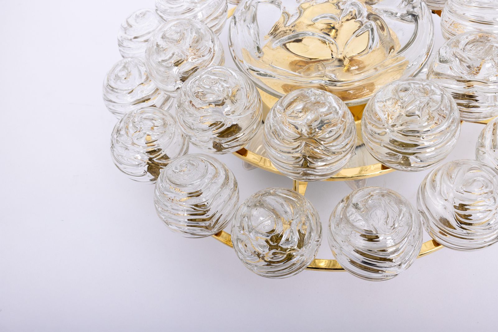 Lighting Spectacular Sputnik Flush Mount Glass Snow Balls By Doria, Germany, 1970s photo
