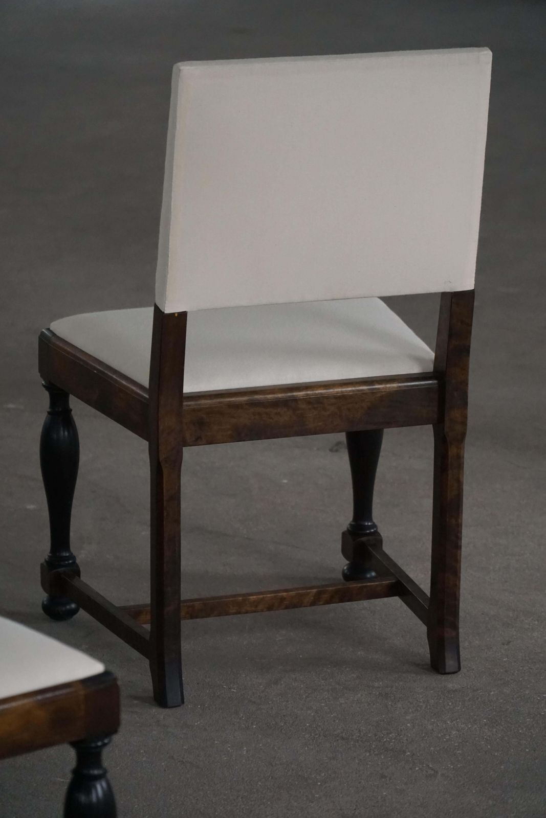 Set Of 6 Swedish Grace Dining Chairs In Birch & New Upholstery, 1920s photo vinterior