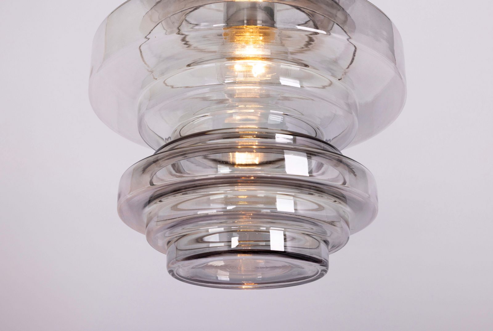 photo buy 1 Of 2 Rare Limburg Smoked Glass Pendant Lamps, Germany, 1970s