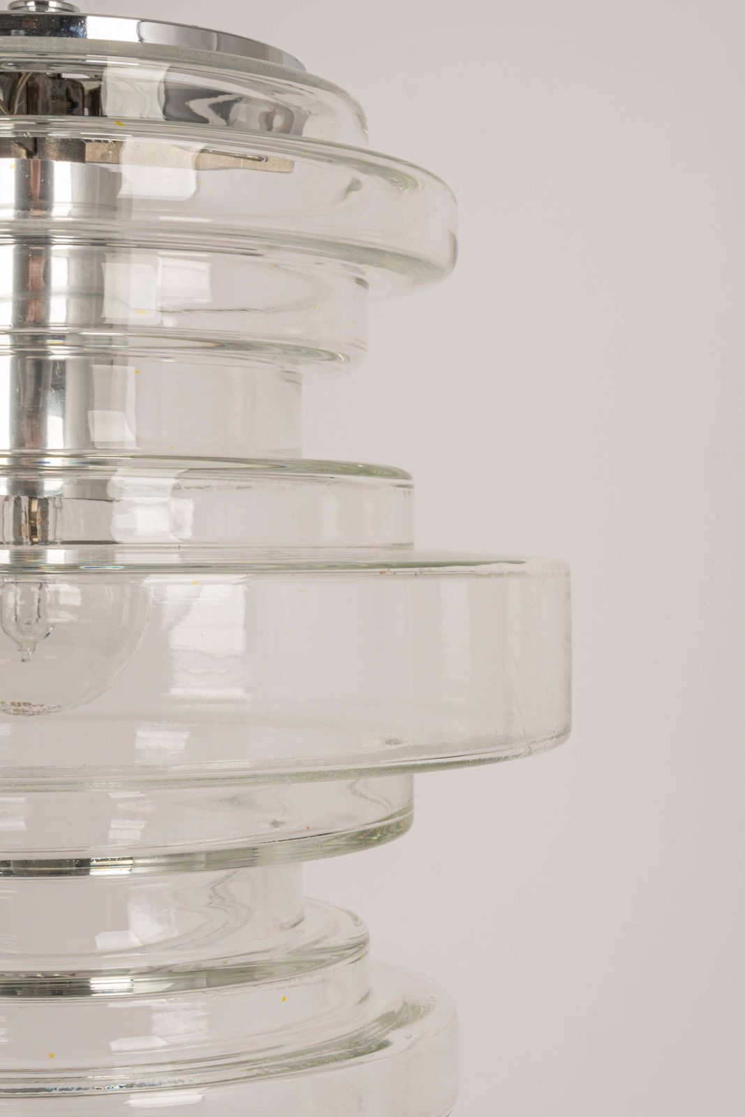 photo furniture 1 Of 2 Rare Large Limburg Clear Glass Pendant Lamps, Germany, 1970s
