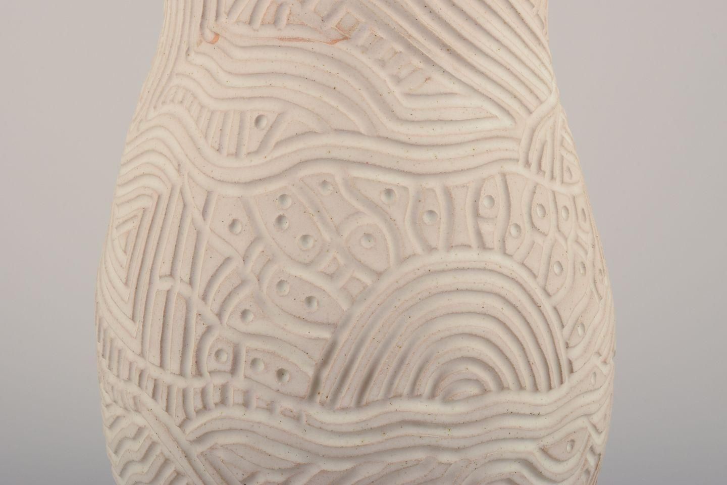 Christina Muff, Contemporary Danish Artist. Unique Tall Stoneware Vase. 2023 photo buy