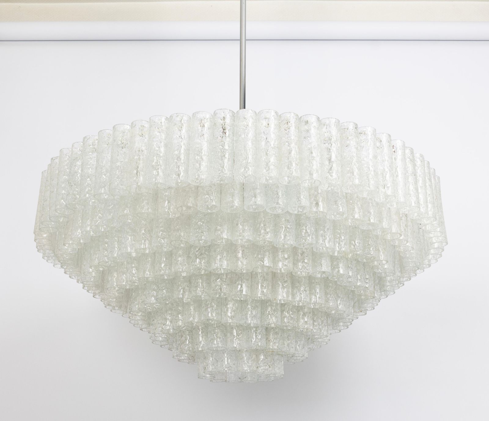 Extra Large Doria Ice Glass Tubes Chandelier, Germany, 1960s photo furniture