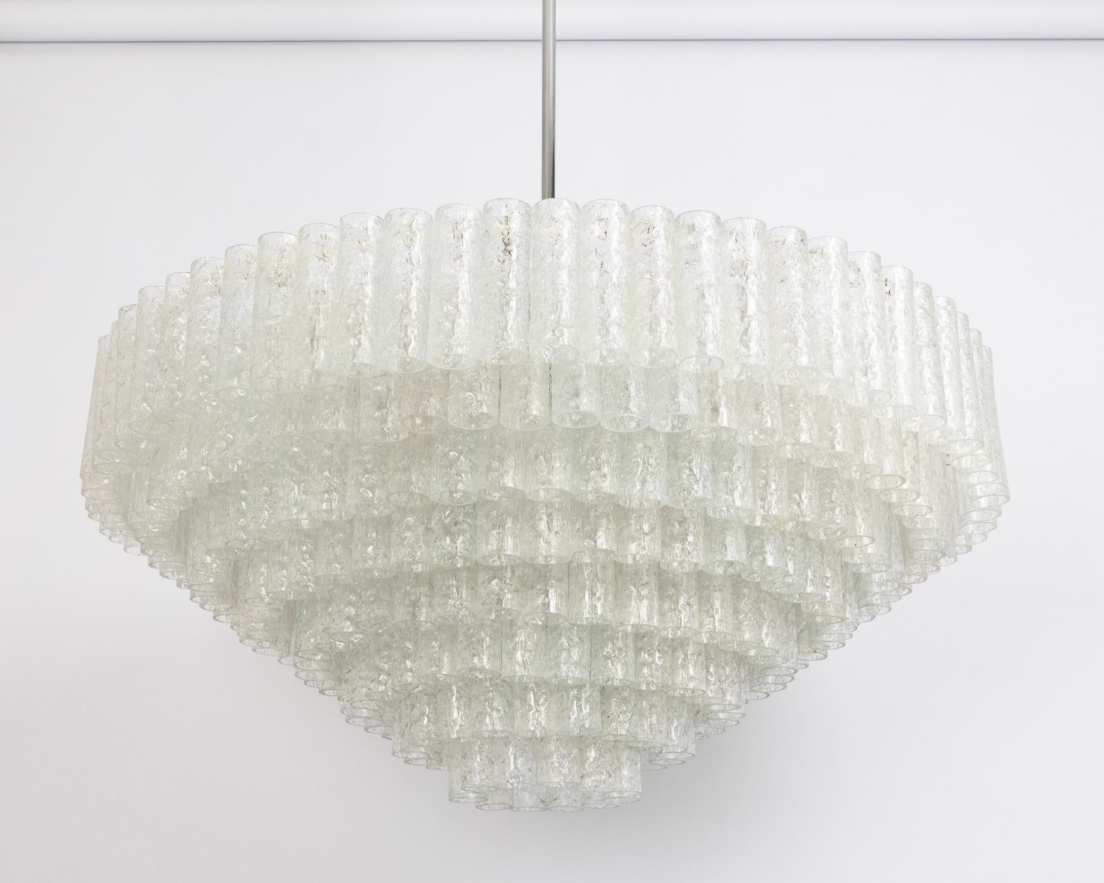 Extra Large Doria Ice Glass Tubes Chandelier, Germany, 1960s photo for sale