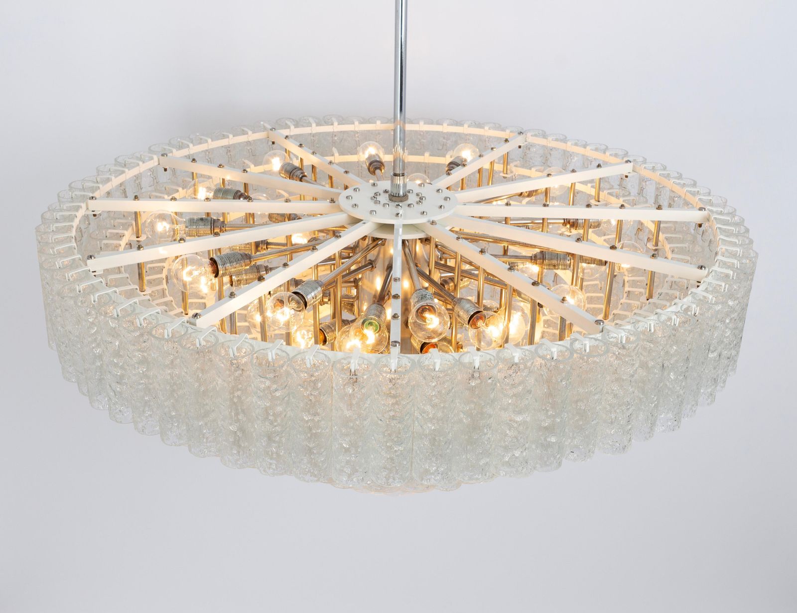 Extra Large Doria Ice Glass Tubes Chandelier, Germany, 1960s photo buy