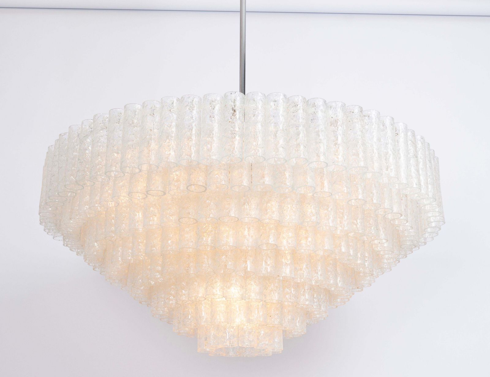 Lighting Extra Large Doria Ice Glass Tubes Chandelier, Germany, 1960s photo