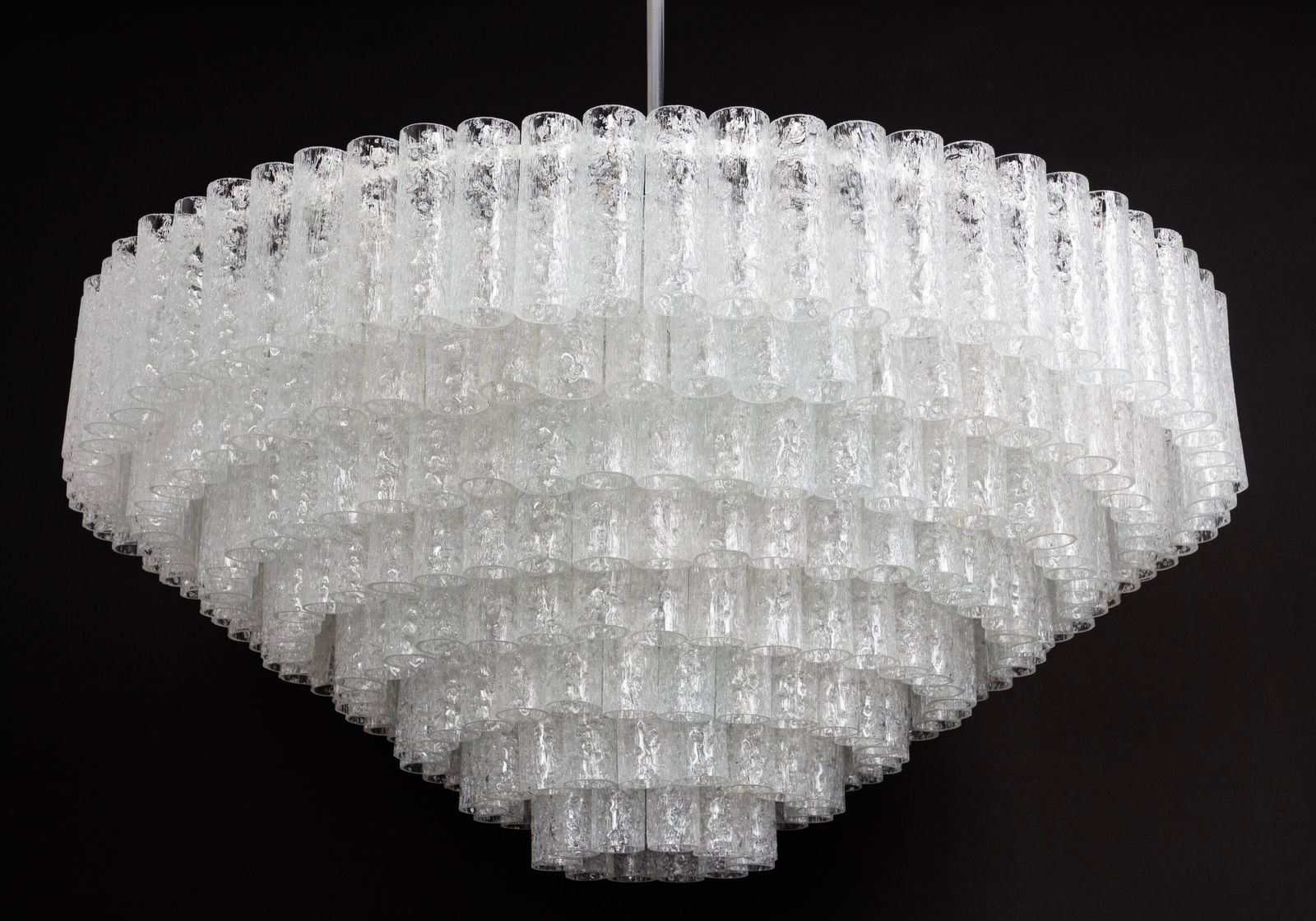 photo buy Extra Large Doria Ice Glass Tubes Chandelier, Germany, 1960s