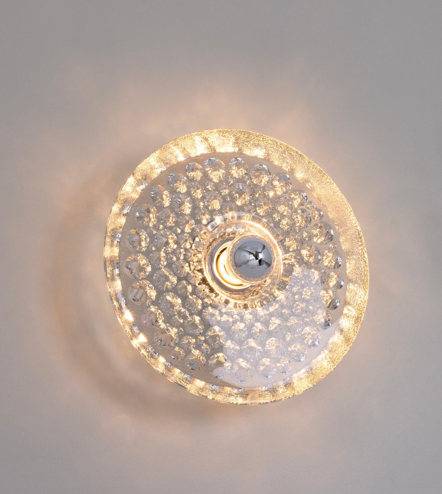 1 Of 12 Sputnik Crystal Glass Wall Sconce By Peill & Putzler, Germany photo vinterior