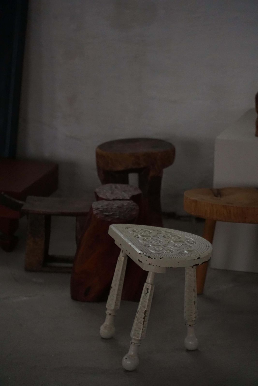 Early Danish 20th Century, Wooden Tripod Stool With Carved Details, 1930s photo Furniture