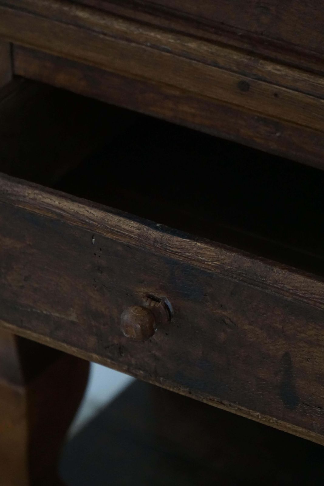Furniture Mid 19th Century, Rustic French Solid Oak Cabinet With Paneled Door, Baroque photo