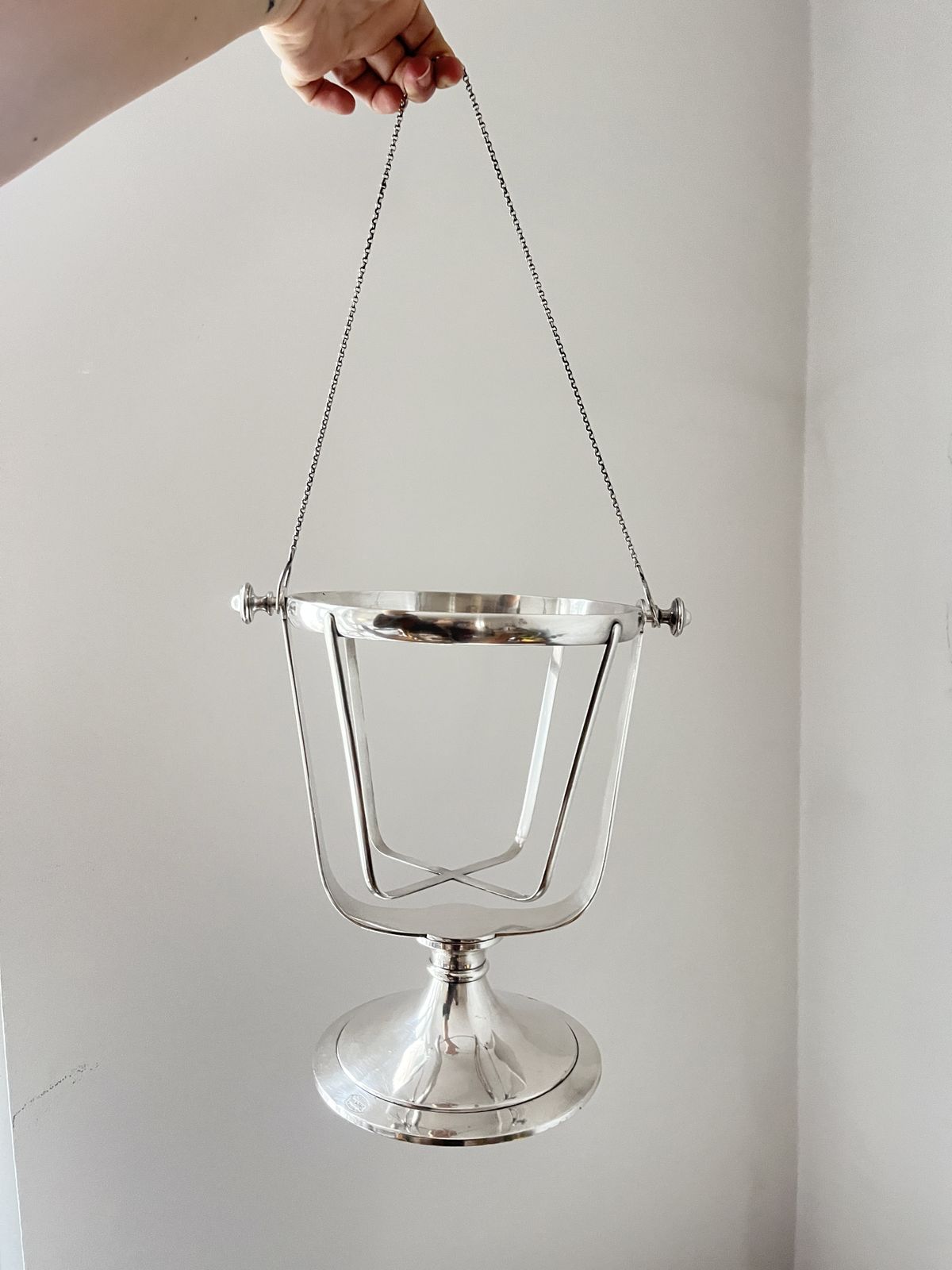 Vintage Silver Plated Tilt Bottle Holder – Nautical By Gebrüder Hepp, Germany, 1940s photo buy