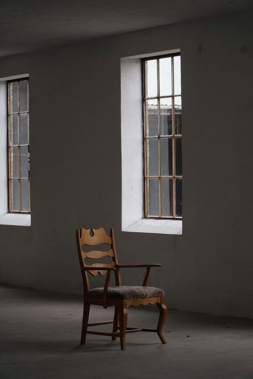 Mid 20th Century, Razorblade Armchair By Henning Kjærnulf, Oak & Lambswool, 1960 photo 1280.0