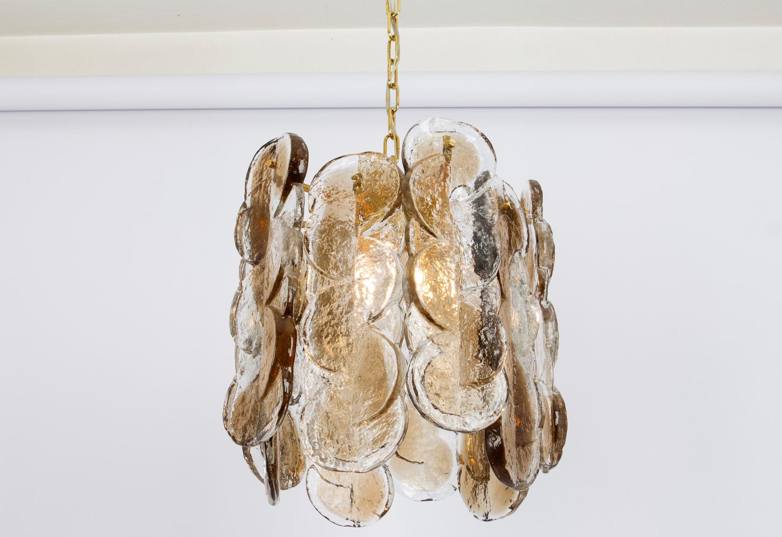 1 Of 2 Murano Smoked Glass Chandelier Citrus By Kalmar, Austria, 1970s photo 1723.0