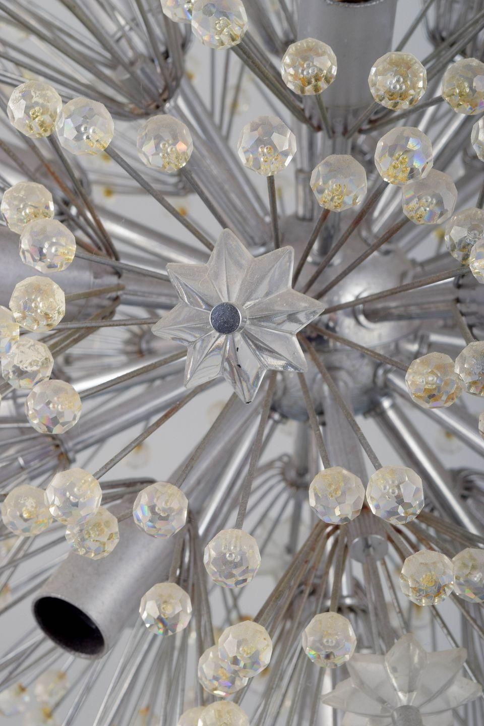 Emil Stejnar For Rupert Nikoll, Austria. Dandelion Sputnik Chandelier, 1955 photo vintage