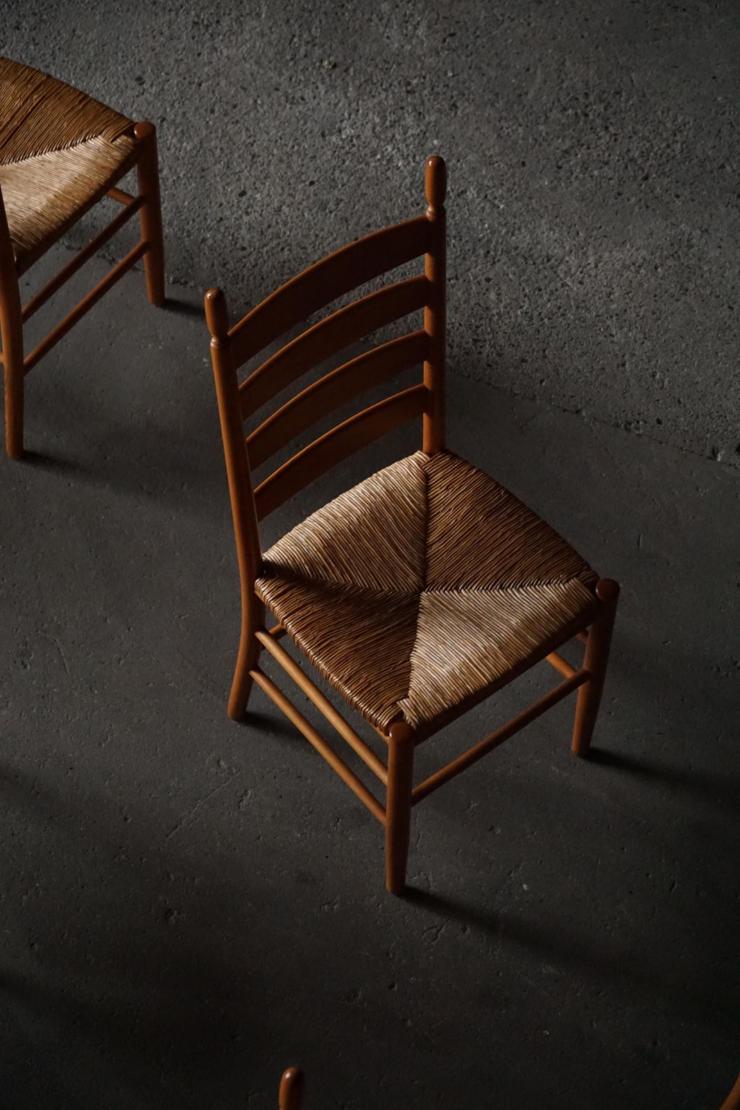 2836.0 Set Of 8 Italian Modern Dining Chairs, Beech With Woven Seats, 1960s photo