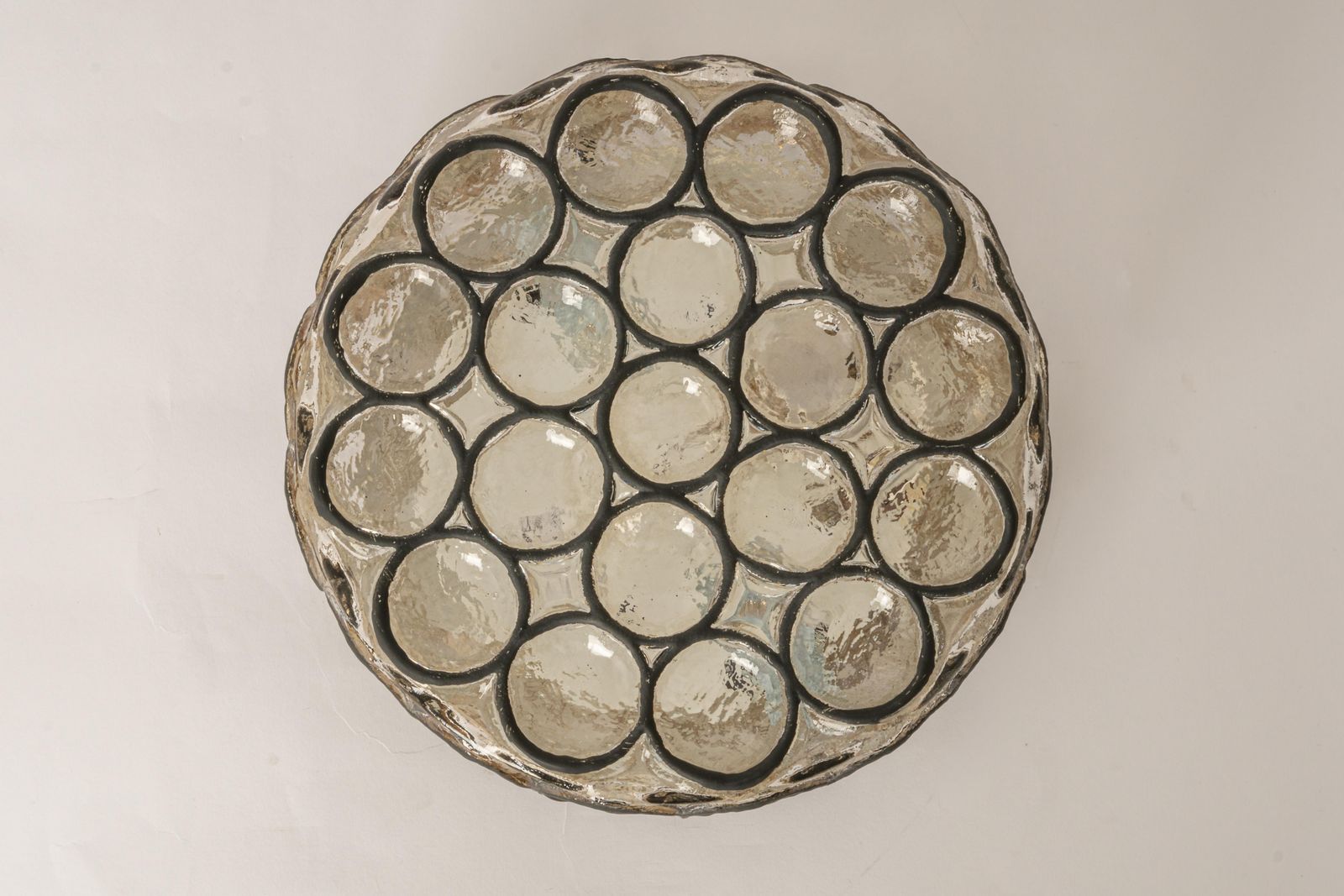 Lighting 1 Of 2 Iron And Clear Glass Ceiling Light By Limburg, Germany, 1960s photo