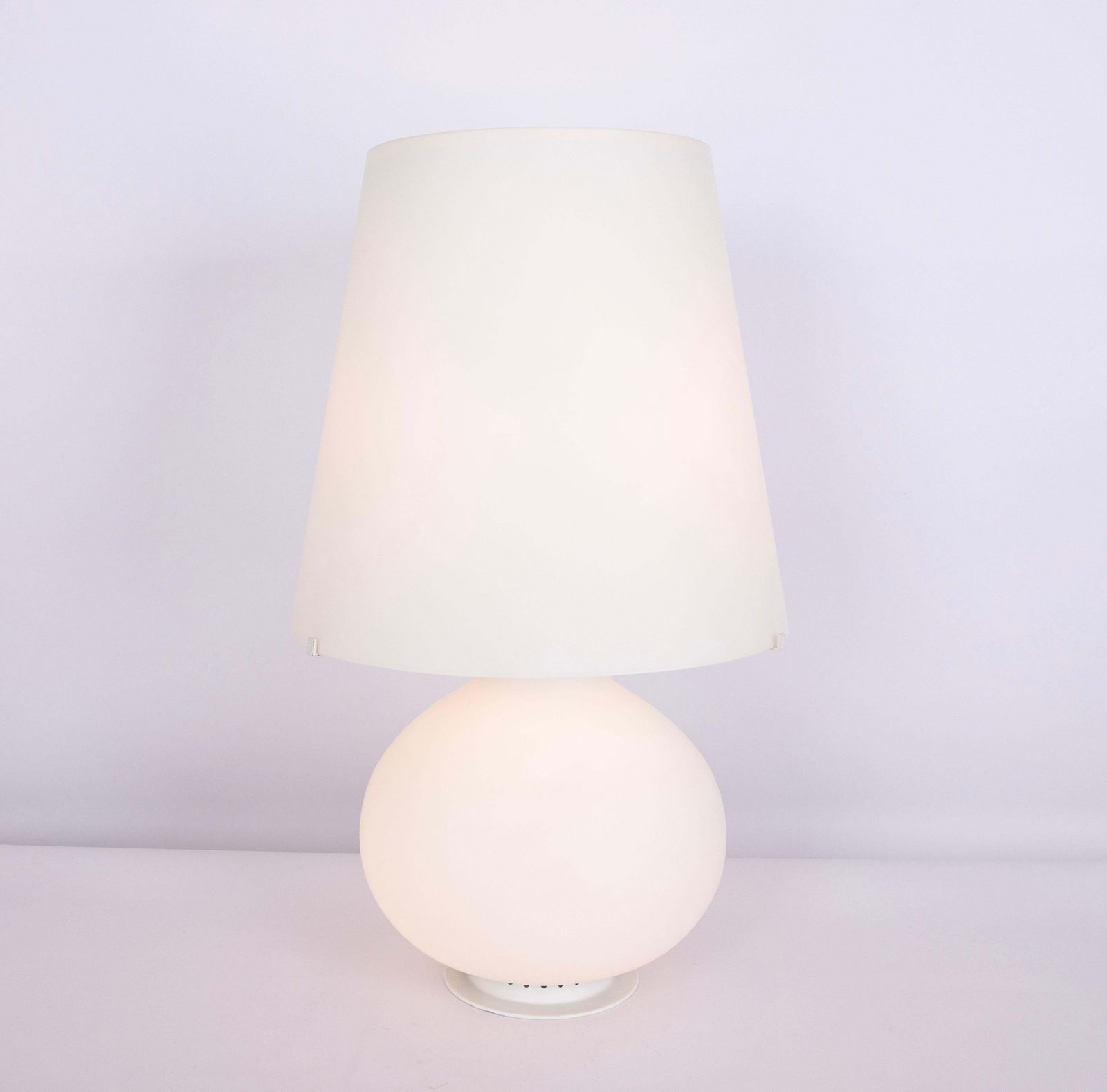 photo vinterior Stunning Large Glass Table Lamps By Fontana Arte, Italy , 1980s