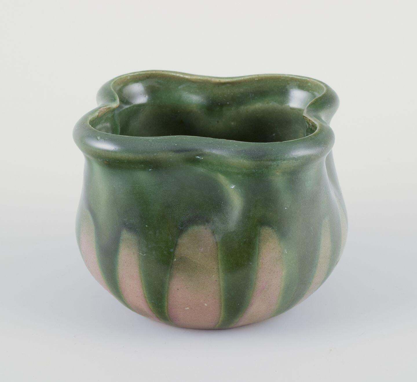 Kähler, Small Ceramic Plant Pot. Art Nouveau Style. Approximately 1910s. photo furniture