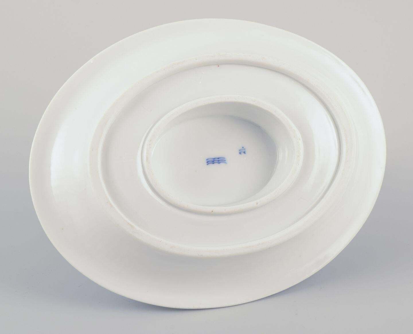 Royal Copenhagen Blue Fluted Plain. Antique Gravy Boat In Porcelain. photo buy