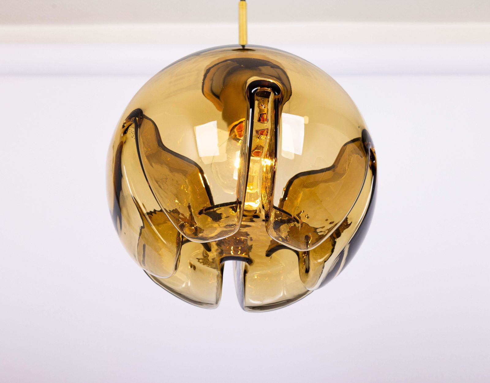 1 Of 3 Petite Stunning Glass Pendant Light In Style Of Mazzega, Italy, 1970s photo buy