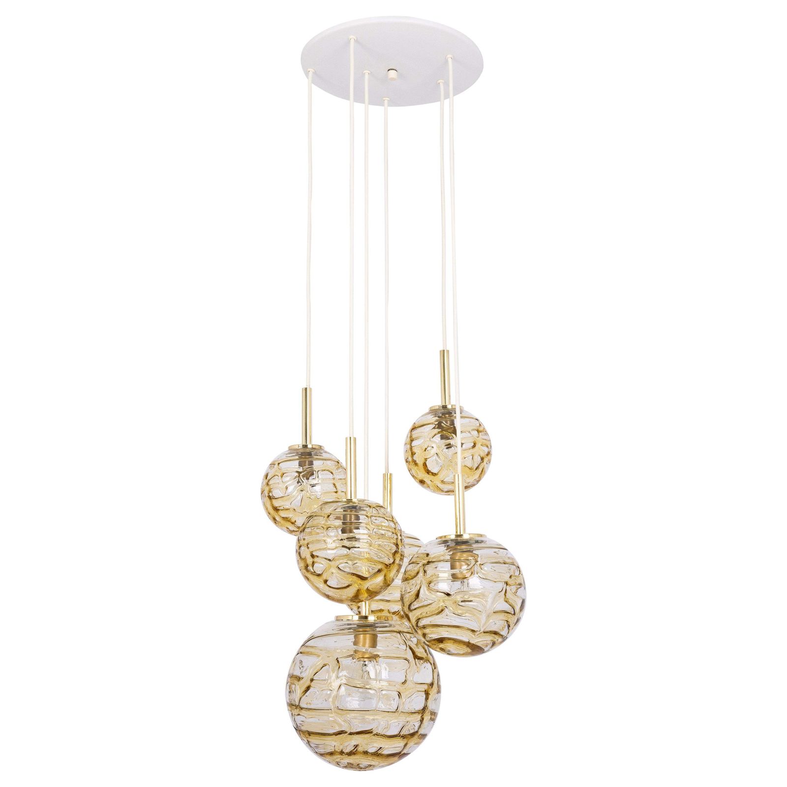 Large Designer Cascading Chandelier Murano Glass By Doria, Germany, 1970s