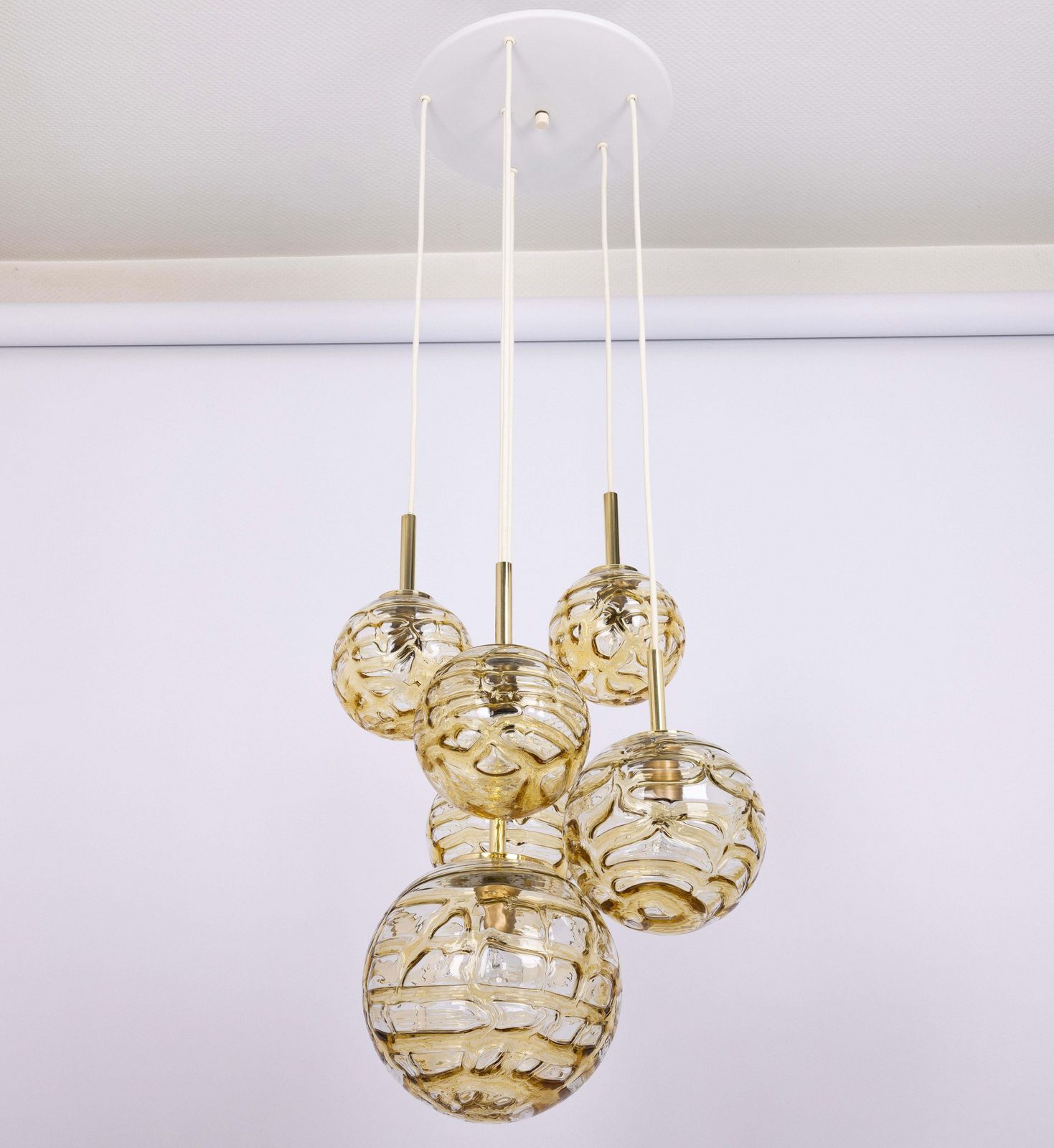 Large Designer Cascading Chandelier Murano Glass By Doria, Germany, 1970s photo buy