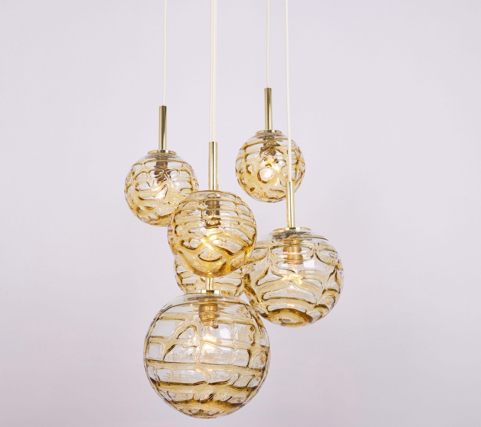 photo for sale Large Designer Cascading Chandelier Murano Glass By Doria, Germany, 1970s