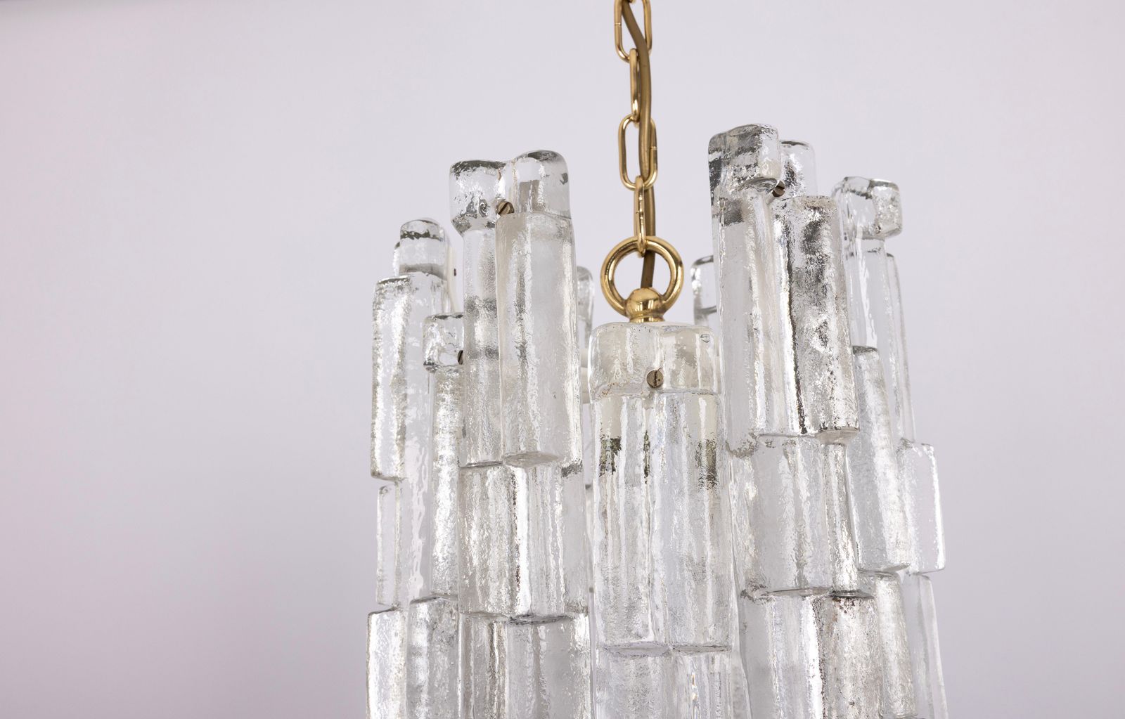 1 Of 8 Rare Murano Ice Glass Pendant Lights   Ruba, By Kalmar, Austria, 1970s photo Lighting