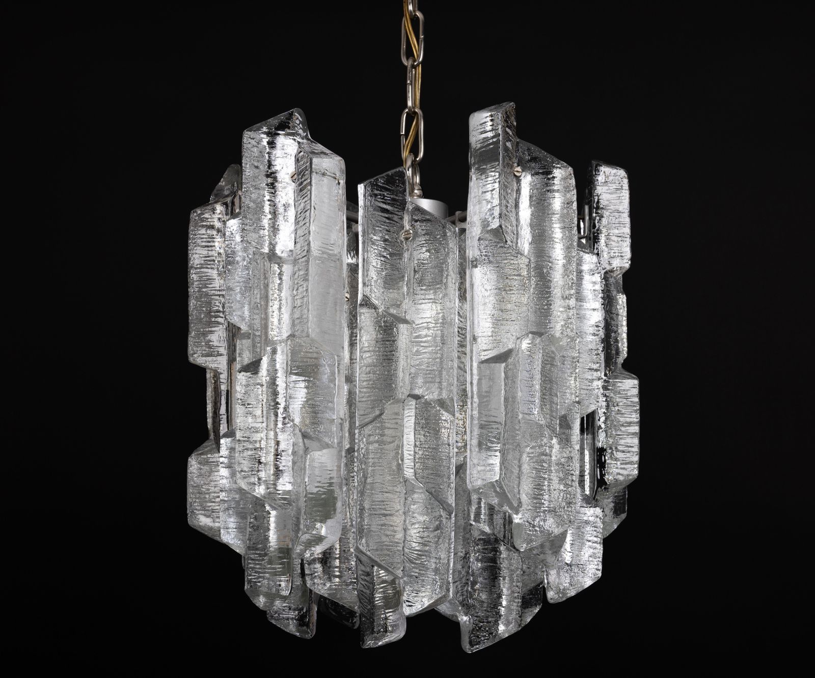3358.0 1 Of 8 Rare Murano Ice Glass Chandelier Prisma, By Kalmar, Austria, 1970s photo