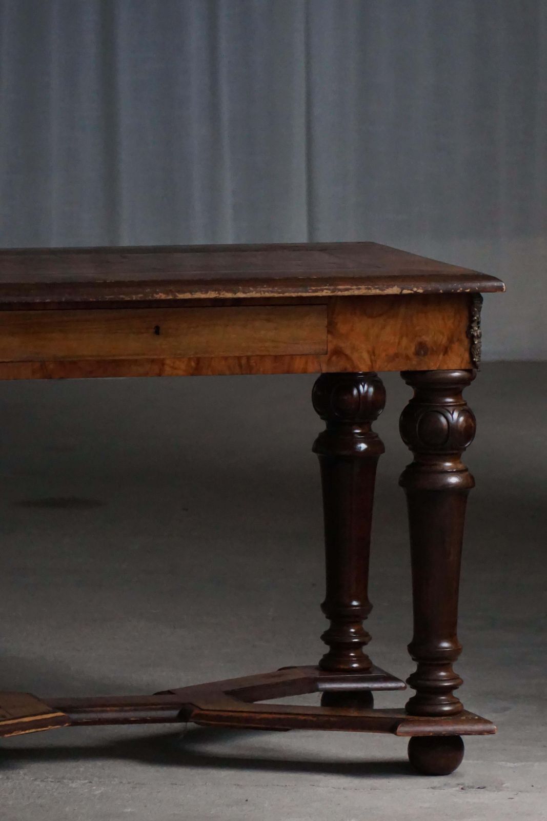 Early 20th Century, Baroque Style Writing Desk, Made By A Danish Cabinetmaker photo vintage