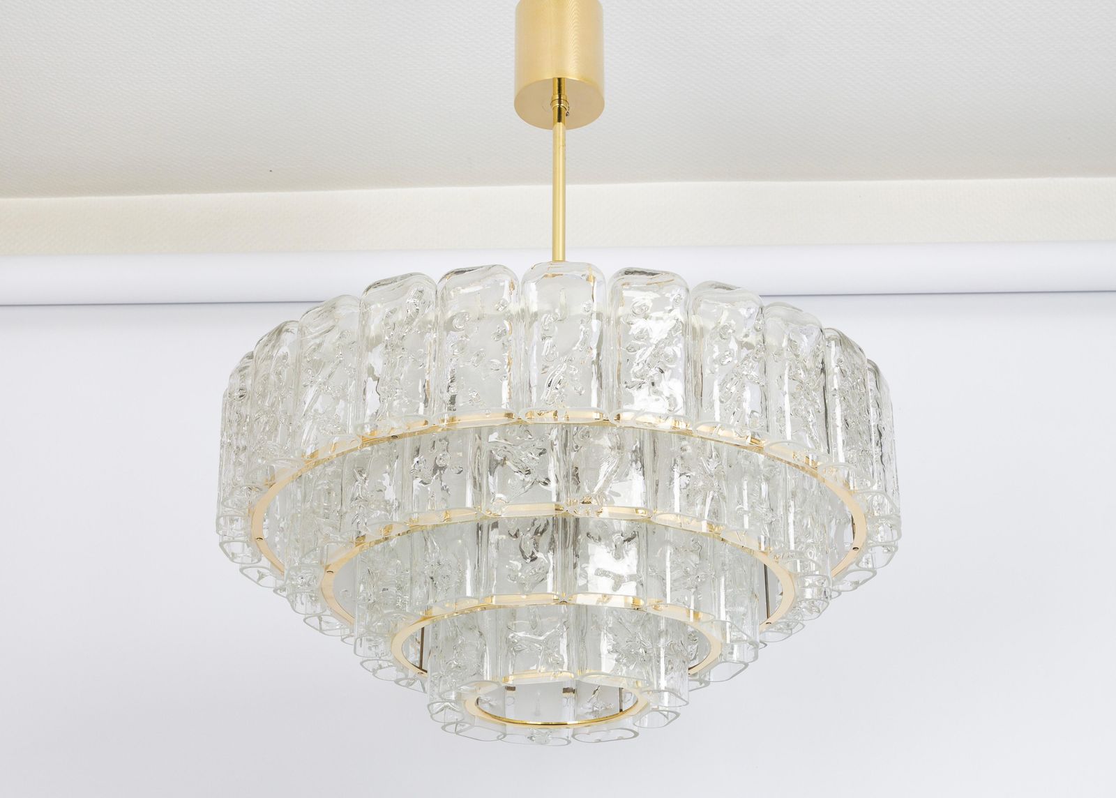 Large Doria Ice Glass Tubes Chandelier, Germany, 1960s photo furniture