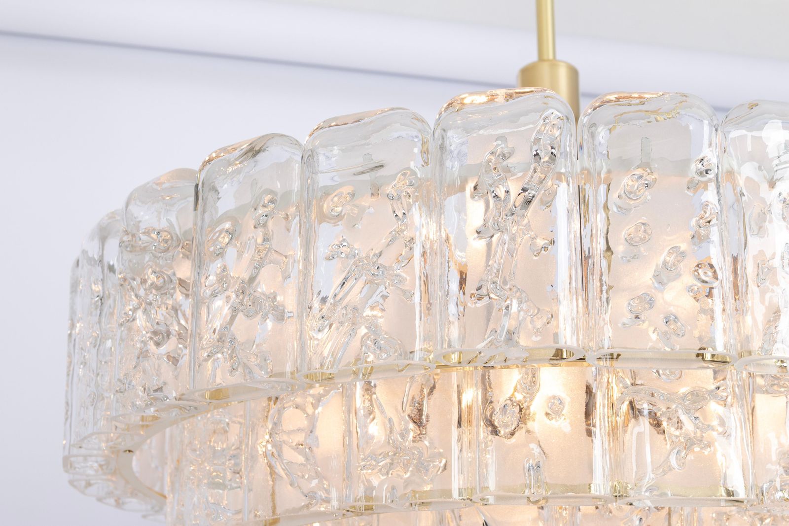Large Doria Ice Glass Tubes Chandelier, Germany, 1960s photo vinterior