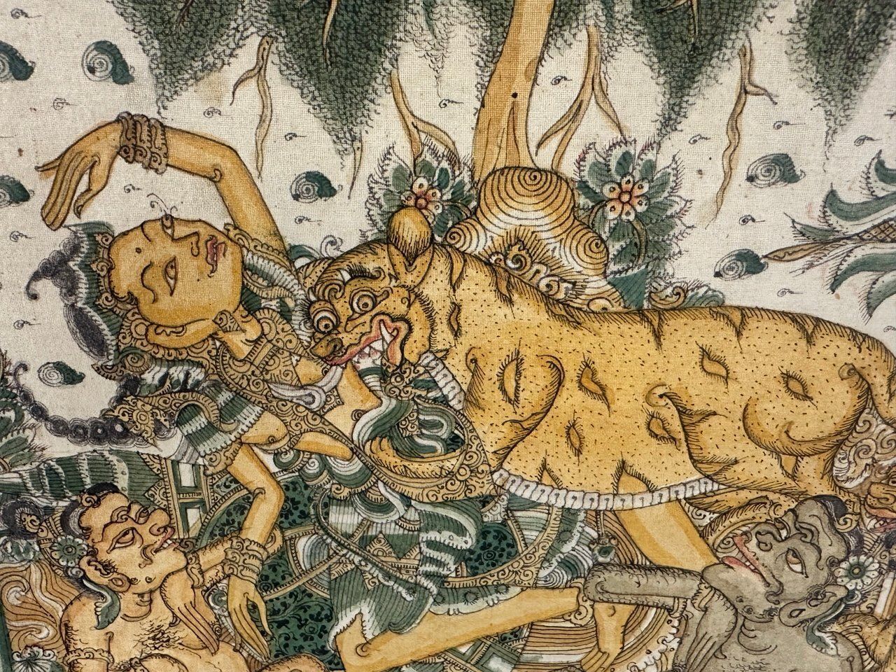 Balinese Traditional Kamasan Painting, Indonesia, 1960 photo furniture