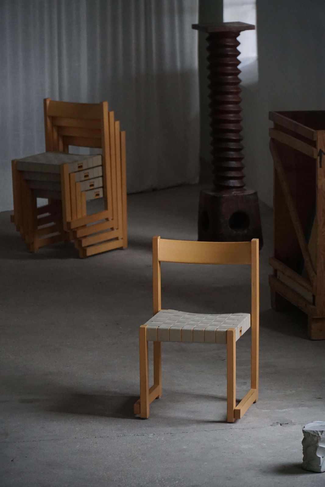 Hans J. Wegner, ‘Koldinghus’ Chairs In Beech With Woven Seat, Set Of 6, 1988 photo Furniture