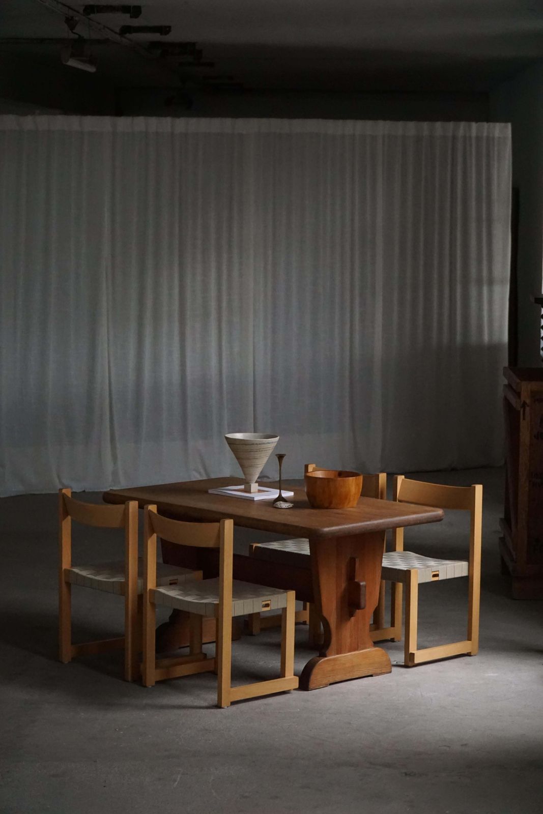 Hans J. Wegner, ‘Koldinghus’ Chairs In Beech With Woven Seat, Set Of 6, 1988 photo vintage