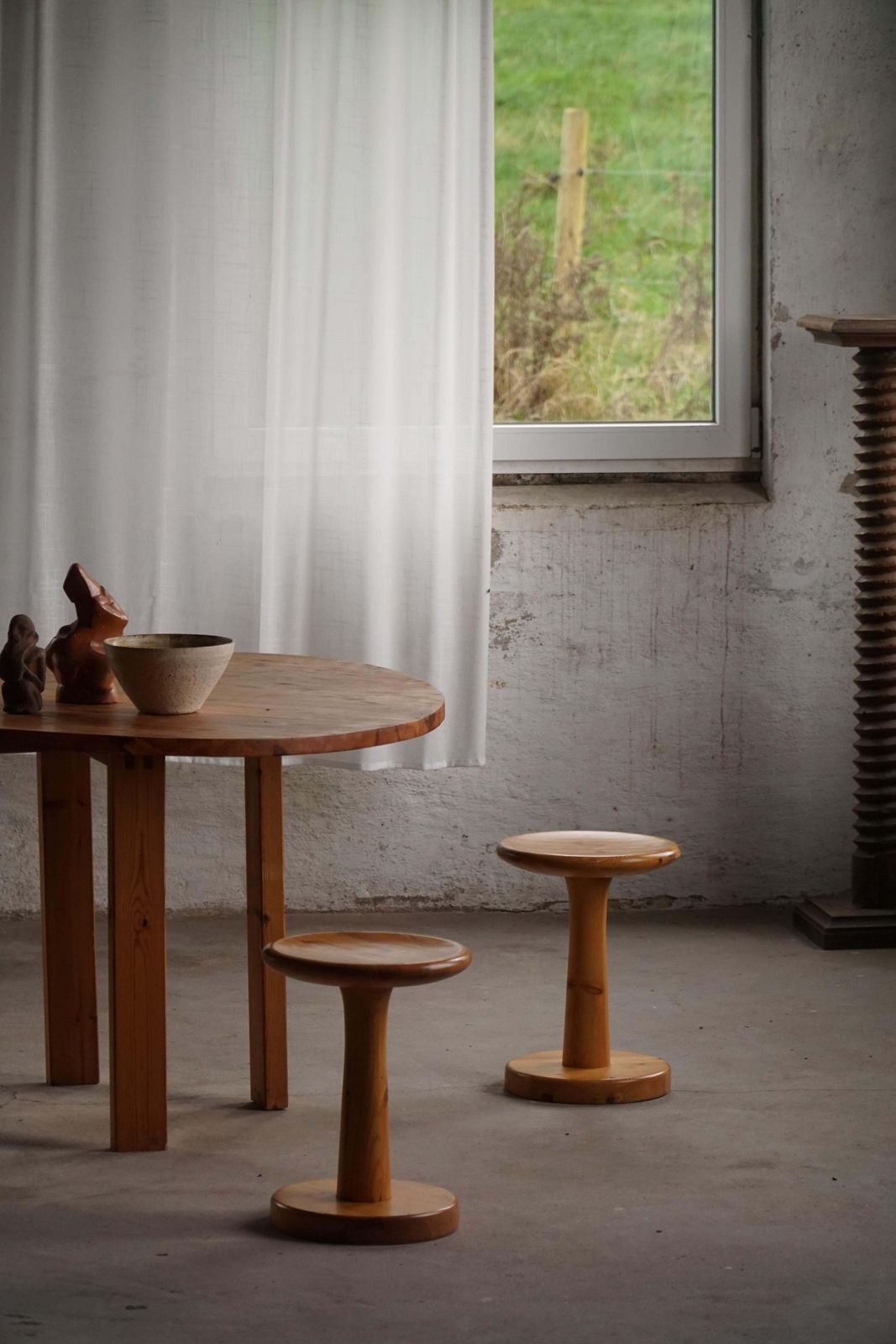 Danish Mid 20th Century, Set Of 4 Rainer Daumiller Pine Stools / Pedestals, 1970 photo vinterior