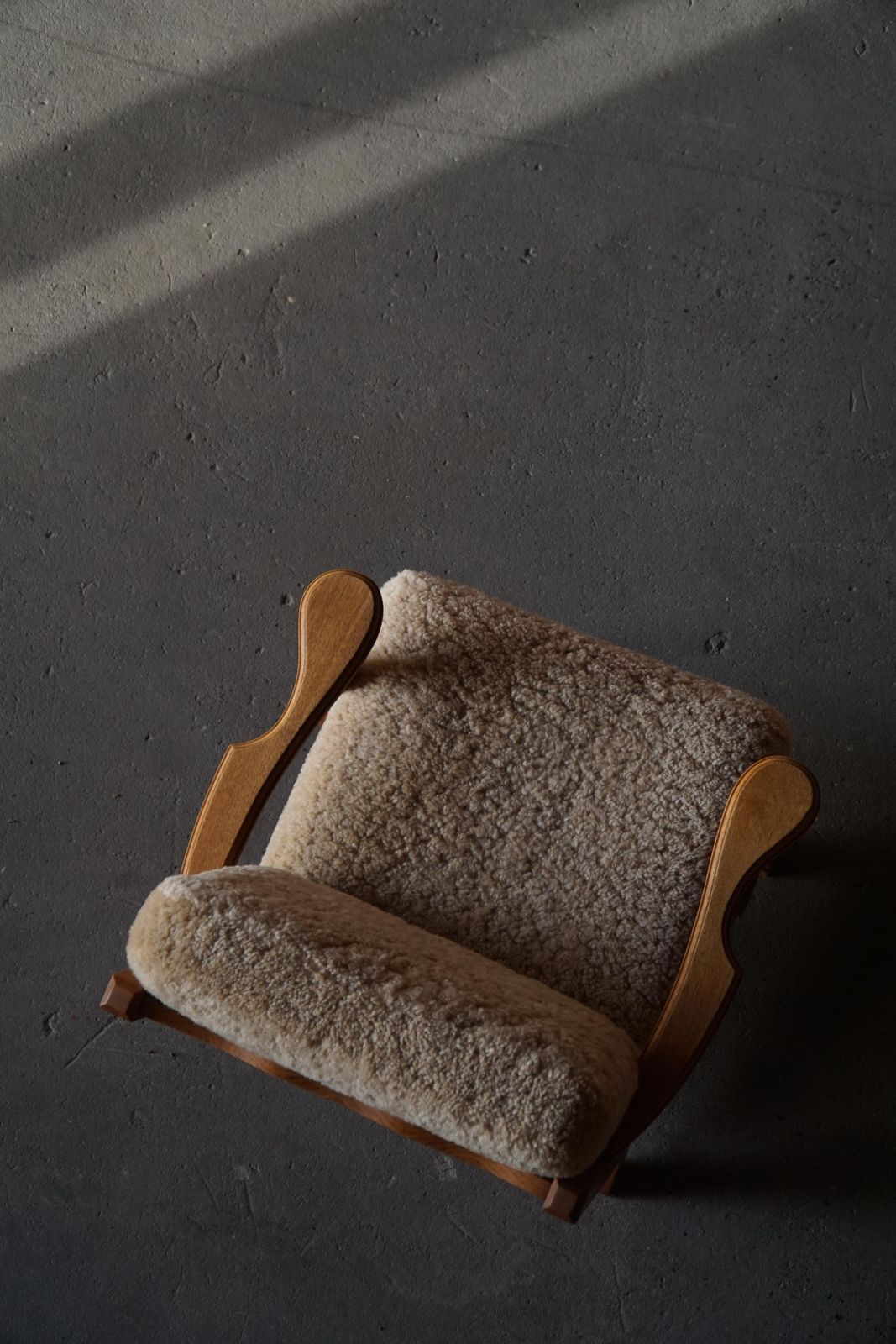 Danish Modern, Pair Of Lounge Chairs In Oak & Lambswool, Henning Kjærnulf, 1960s photo 3582.0
