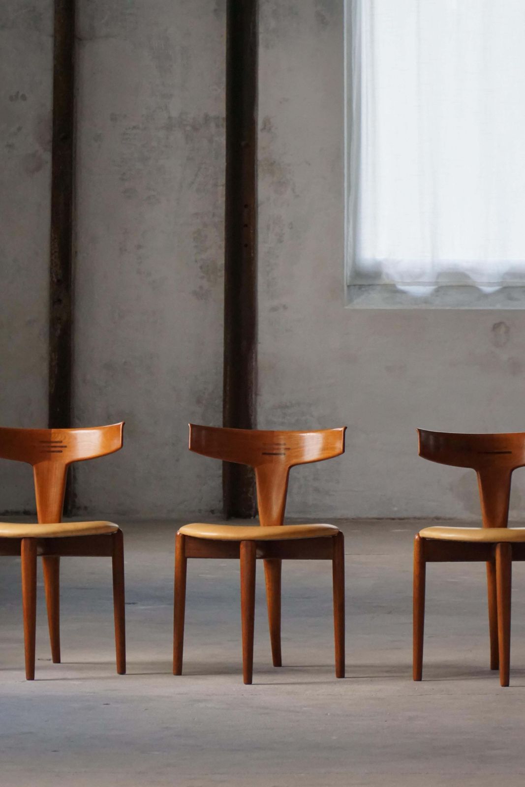 Set Of 4 “T” Chairs By Erik Andersen & Palle Pedersen, Danish Mid Century, 1950s photo furniture