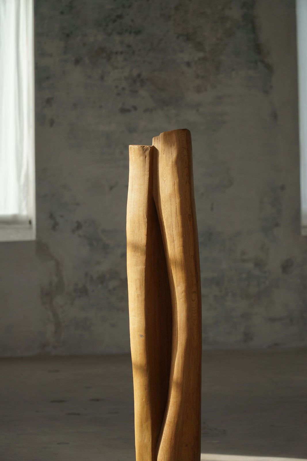 photo for sale Large Wooden Sculpture "Joy" By Ole Wettergren, Danish Modern, 1980s