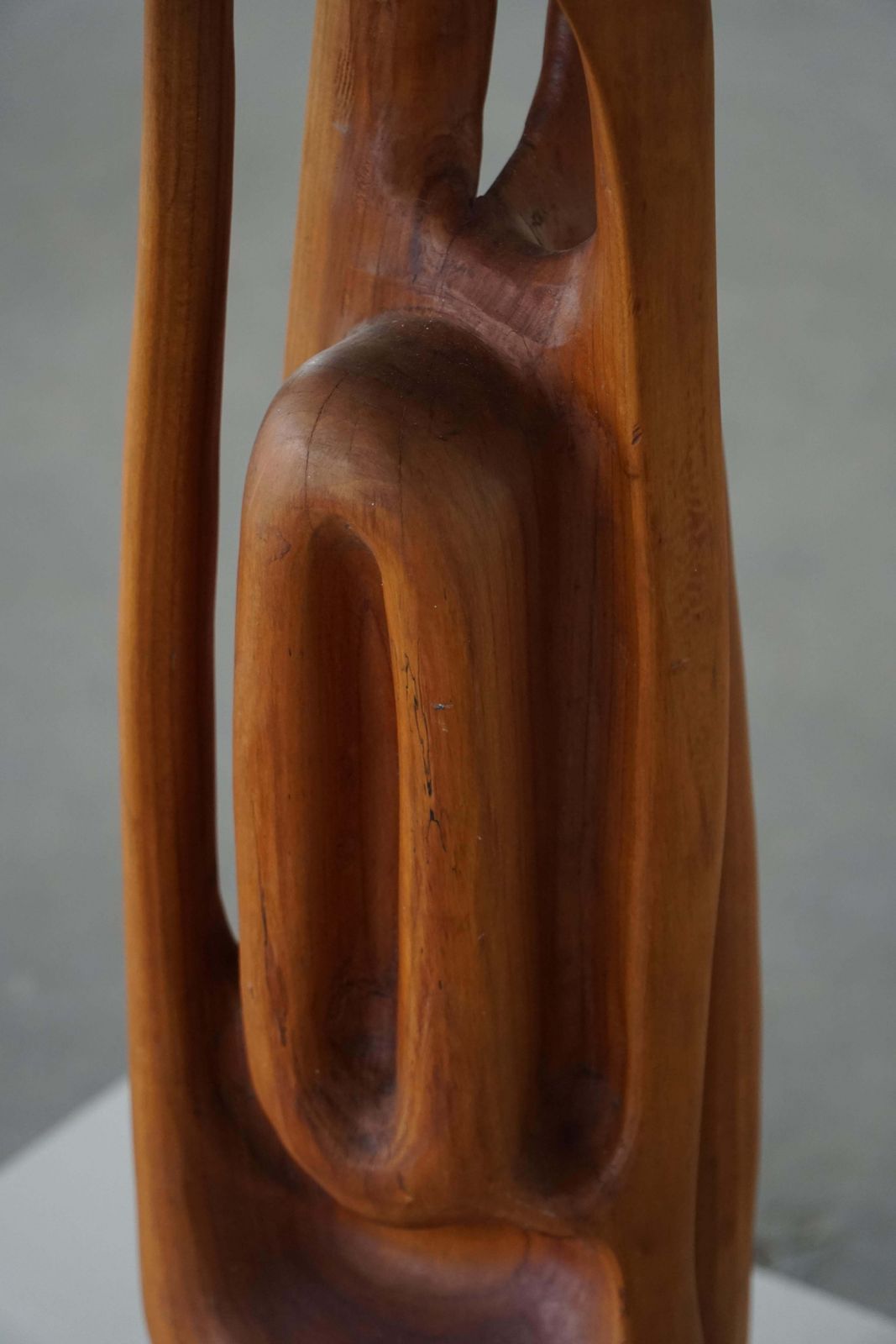 photo for sale Large Wooden Sculpture "Female" By Ole Wettergren, Danish Modern, 1970s
