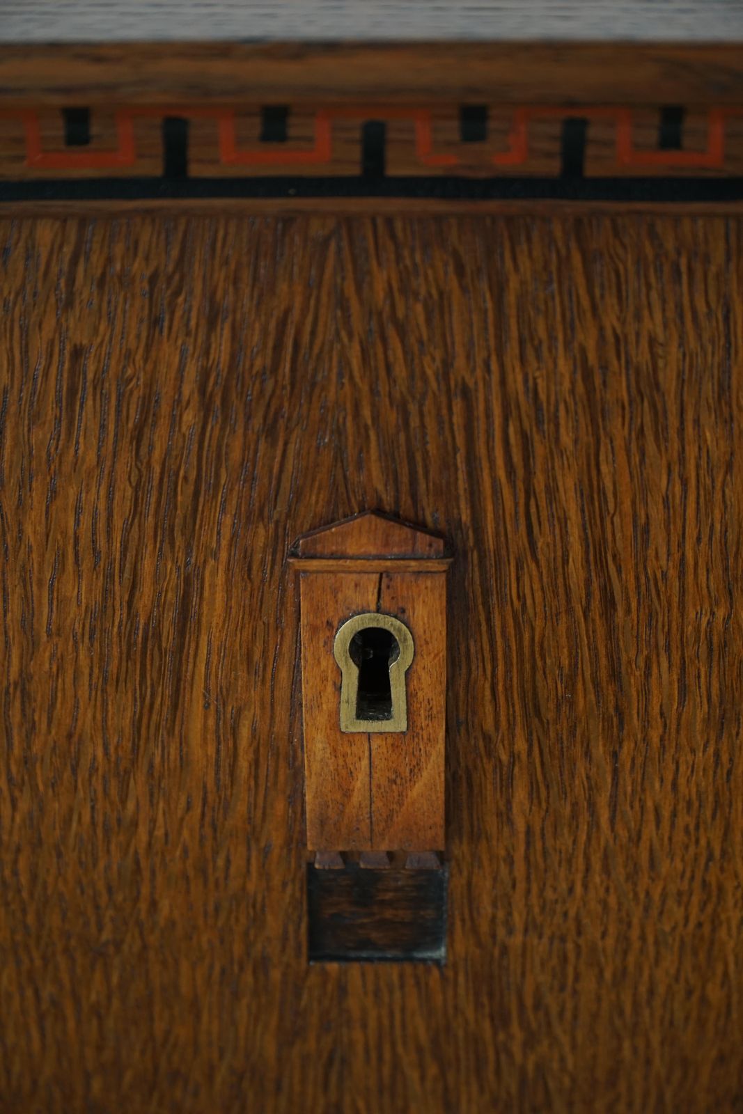 photo vintage Danish Modern, Unique Handcrafted Oak Secretary Cabinet, Mid 20th Century