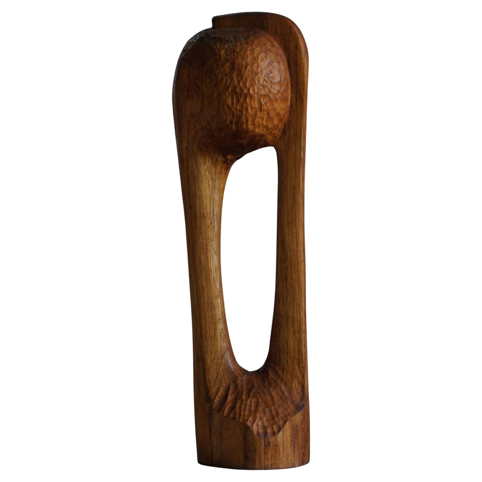 Wooden Sculpture "Den Eftertænksomme" By Ole Wettergren, Denmark, 1980s
